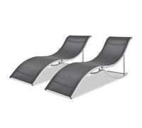 Folding Sun Loungers 2 pcs Aluminium and Textilene
