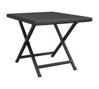 vidaXL Folding Table Black 45x35x32 cm Poly Rattan Dining Garden Side Table