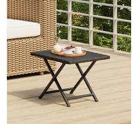 Vidaxl Folding Table Black 45X35X32 Cm Poly Rattan