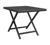 vidaXL Folding Table Black 45x35x32 cm Poly Rattan Dining Garden Side Table