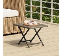 vidaXL Folding Table Grey 45x35x32 cm Poly Rattan Dining Garden Side Table