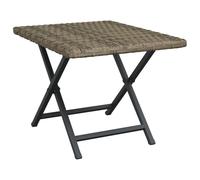 vidaXL Folding Table Grey 45x35x32 cm Poly Rattan Dining Garden Side Table