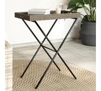 vidaXL Folding Tray Table Grey 65x40x75 cm Poly Rattan