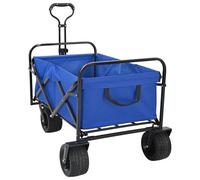 vidaXL Folding Wagon Blue 89 x 63 x 96 cm Steel and Polyester Oxford