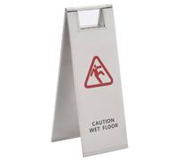 vidaXL Wet Floor Safety Sign Double-Sided Foldable Stainless Steel