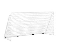 vidaXL Football Goal with Net White Steel Outdoor Soccer Training Equipment