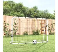 vidaXL Football Net Rebounder Football Goal Net White and Black Steel and PE