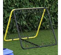 vidaXL Football Rebounder Double Side Adjustable Yellow and Black Steel