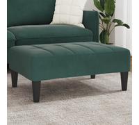 vidaXL dark green velvet footstool/ottoman footrest with plywood frame for living room/bedroom/lounge - compact 77x55x31 cm design