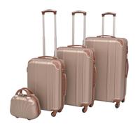 vidaXL Four Piece Hardcase Trolley Set Champagne