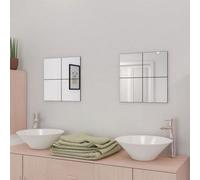 vidaXL Frameless Mirror Tiles Glass 16 Pcs 20.5 cm, Silver