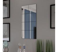 8pc vidaXL Frameless Glass Mirror Tiles - 20.5cm | Self-Adhesive Bathroom Tiles