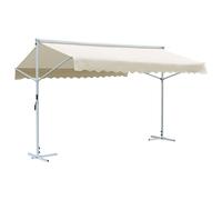 Freestanding Awning Cream 4x3x3m PU-Coated Polyester Fabric Powder Steel UV-safe