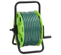 vidaXL Free Standing Green Hose Reel with Hose Fitting Set 0.5" 50 m PVC