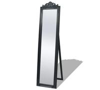 vidaXL Free-Standing Mirror Baroque Style 160x40 cm Black Makeup Looking Glass