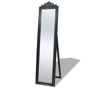 vidaXL Free-Standing Mirror Baroque Style 160x40 cm Black UK