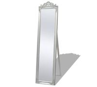 vidaXL Free-Standing Mirror Baroque Style 160x40 cm Silver