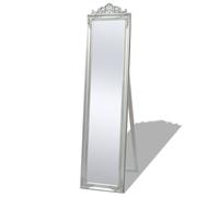 vidaXL Free-Standing Mirror Baroque Style 160x40cm Silver Makeup Looking Glass