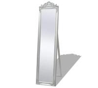 vidaXL Free-Standing Mirror Baroque Style 160x40cm Silver Makeup Looking Glass v