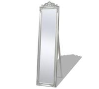 vidaXL Free-Standing Mirror Baroque Style 160x40cm Silver Makeup Looking Glass