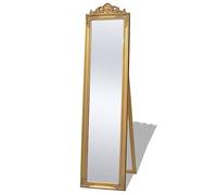 vidaXL Free-Standing Mirror, Full-Length, Decorative Baroque Style, Gold Coloured Frame, Elegant Indoor Decor for Hallway, Bedroom, Dressing Room