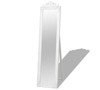vidaXL Free-Standing Mirror Baroque Style 160x40 cm White UK