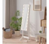 Free-Standing Mirror with LED White 34x37x146 cm
