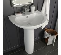 vidaXL Freestanding Basin with Pedestal Ceramic White 520x440x190mm Wash Sink