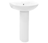 vidaXL Freestanding Basin with Pedestal Ceramic White 520x440x190mm Wash Sink vi