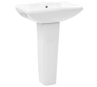 vidaXL Freestanding Basin with Pedestal Ceramic White 580x470x200mm Wash Sink vi