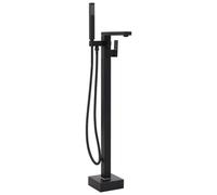 vidaXL Freestanding Bathtub Faucet Black Stainless Steel 90 cm