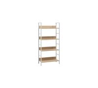 vidaXL Freestanding Book Shelf - 4-Layer Compact Storage/Shelving Unit with Industrial Style - Engineered Wood and Steel - Suit Living