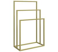 vidaXL Freestanding Iron Towel Rack - Industrial, Modern Design with Gold Finish - Bathroom Storage Solution, Drying Shelf, Accessory Organiser - 48x24x79 cm