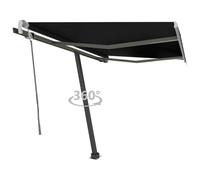 vidaXL Freestanding Manual Retractable Awning 300x250 cm Anthracite Outdoor