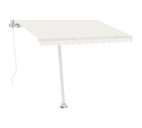 vidaXL Freestanding Manual Retractable Awning 300x250 cm Cream Shade Shelter
