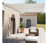 vidaXL Freestanding Manual Retractable Awning 350x250 cm Cream Shade Shelter