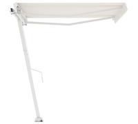 vidaXL Freestanding Manual Retractable Awning 350x250 cm Cream Shade Shelter