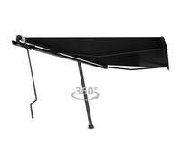 vidaXL Freestanding Manual Retractable Awning 400x300 cm Anthracite Outdoor