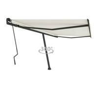 vidaXL Freestanding Manual Retractable Awning 400x300 cm Cream