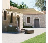 vidaXL Freestanding Manual Retractable Awning 400x300 cm Cream