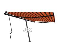 vidaXL Freestanding Manual Retractable Awning 400x300 cm Orange/Brown