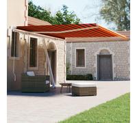 vidaXL Freestanding Manual Retractable Awning 400x300 cm Orange/Brown