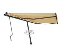 vidaXL Freestanding Manual Retractable Awning 400x300 cm Yellow/White