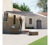 vidaXL Freestanding Manual Retractable Awning 500x300 cm Blue/White