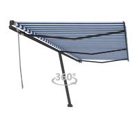 vidaXL Freestanding Manual Retractable Awning 600x300 cm Blue/White