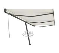 vidaXL Freestanding Manual Retractable Awning 600x300 cm Cream