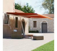vidaXL Freestanding Manual Retractable Awning 600x300 cm Orange/Brown Outdoor