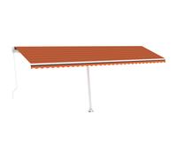 vidaXL Freestanding Manual Retractable Awning 600x350 cm Orange/Brown Outdoor