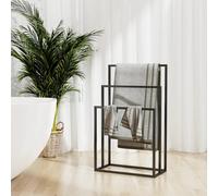Vidaxl Freestanding Towel Rack Black 48X24X79 Cm Iron