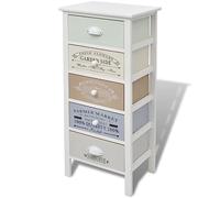 vidaXL French Storage Cabinet 5 Drawers Wood Home Corner Cupboard Hall Chest